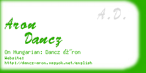 aron dancz business card